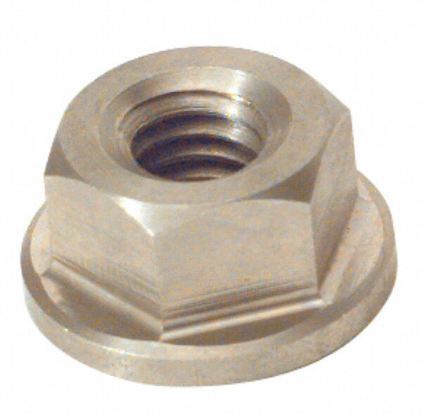 M10x1.50, 22.2mm Flange Diam, 1/2" High, 11/16" Across Flats, Flange Nut