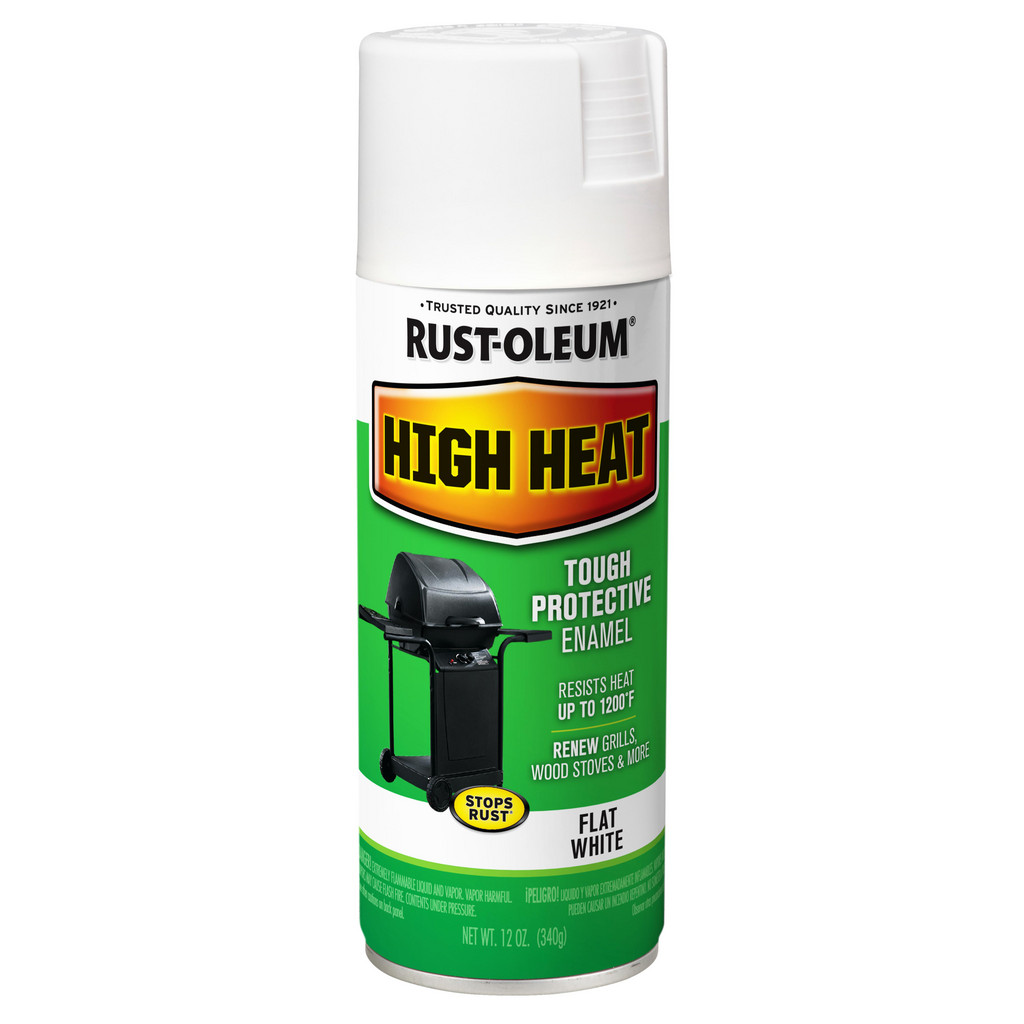 Rust-Oleum Specialty High Heat Spray Paint, White, Flat, 12 oz - 12 oz Container, Use on Metal | Part #7751830