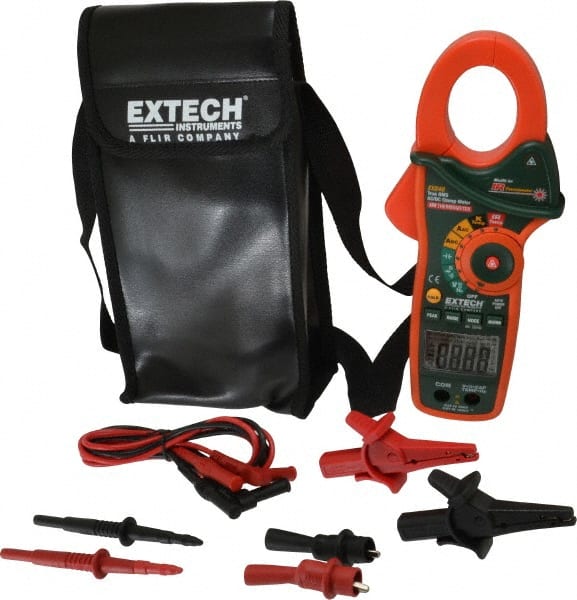 Extech EX840 Auto Ranging Clamp Meter: CAT IV, 1.7" Jaw, Clamp On Jaw 