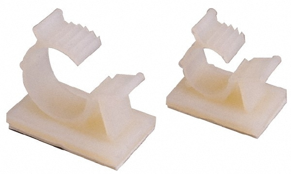 Adjustable Cable Clamp: 3/8" Pipe, Plastic, Blue, Silver & White