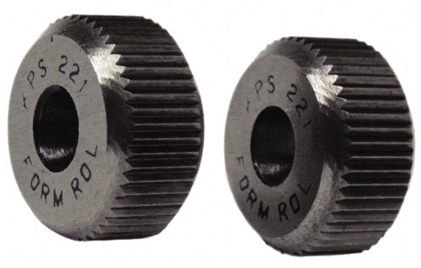 Made in USA KS OU33 Beveled Face Knurl Wheel: 1" Dia, 90 ° Tooth Angle, 33 TPI, Straight, High Speed Steel Image