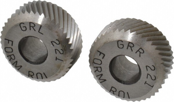 5/16 Inch Face Width, 5/8 Inch Diameter, High Speed Steel Knurl Wheel Set