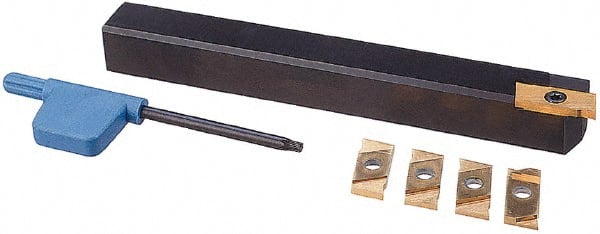 NIKCOLE MINI-SYSTEMS SET #5-3/8 0.035" to 0.073" Width, Right Hand Indexable Grooving/Cutoff Toolholder 