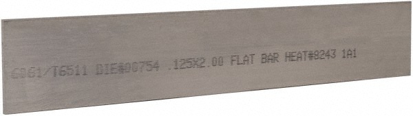 Aluminum Strip: 12" Long, 2" Wide, 1/8" Thick, Alloy 6061