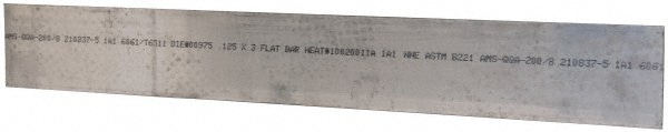 Aluminum Strip: 24" Long, 3" Wide, 1/8" Thick, Alloy 6061