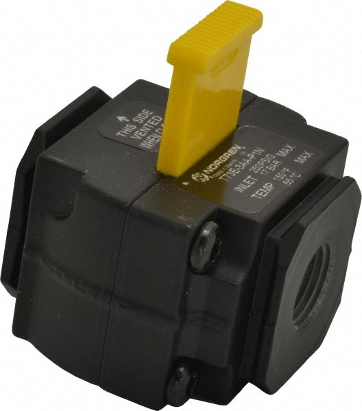 Norgren T73E-3AA-P1N Lock-Out Air Valve: Slide Actuator, 2 Position, 3/8" Inlet, NPT Thread Image