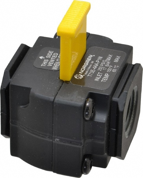 Norgren T73E-4AA-P1N Lock-Out Air Valve: Slide Actuator, 2 Position, 1/2" Inlet, 1/2" Outlet, NPT Thread Image