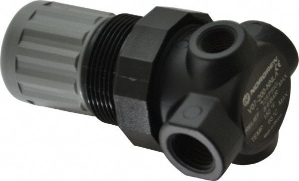 Norgren V07-200-NNLA Relief Air Valve: Knob Adjustment Actuator, 1 Position, 1/4" Inlet, 1/4" Outlet, NPT Thread Image