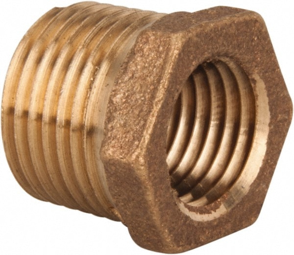 Brass Pipe Bushing: 3/4" Fitting, Threaded, MNPT x FNPT, Class 125, Lead Free