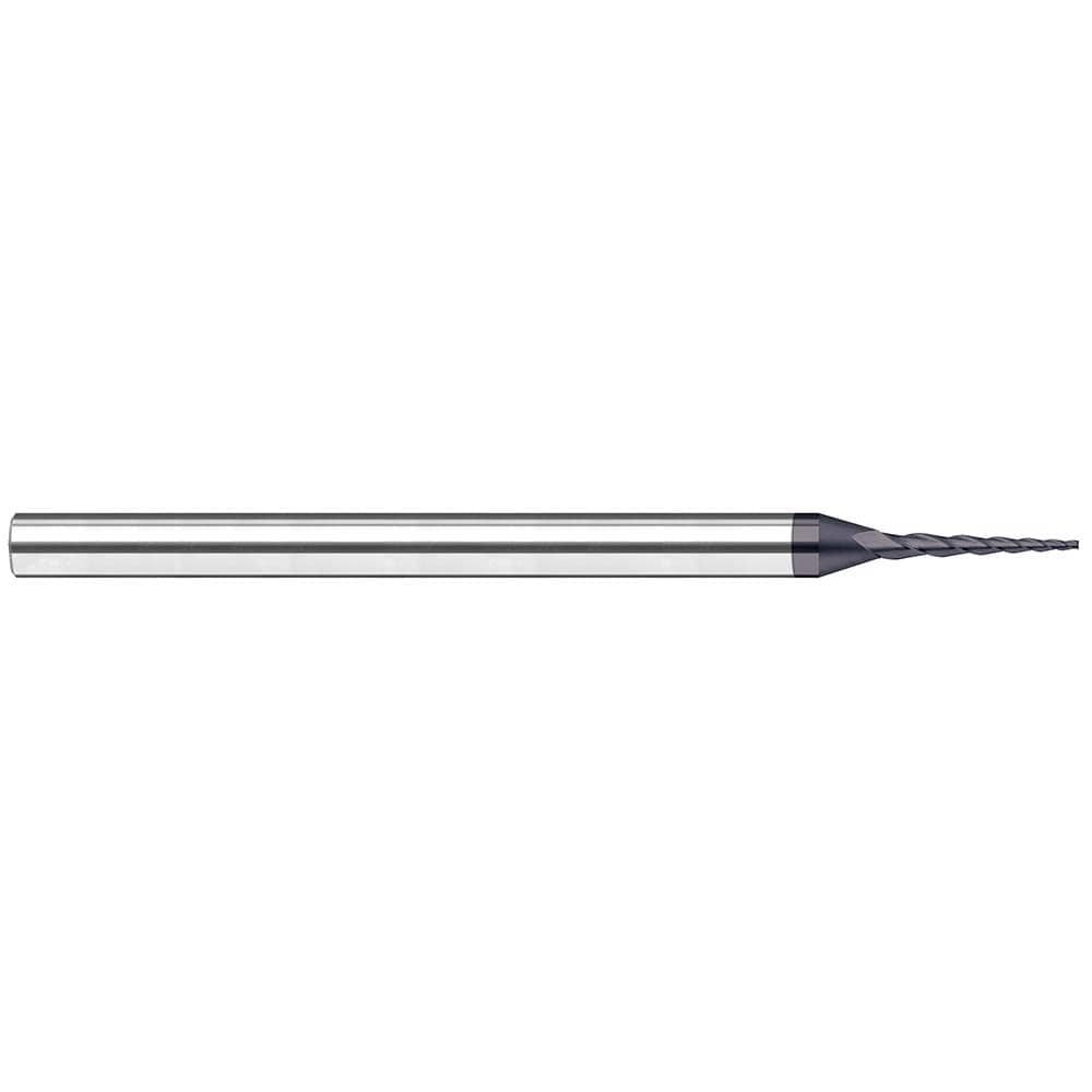 Harvey Tool 41130-C6 Tapered End Mill: 15 ° per Side, 0.03" Small Dia, 0.294" LOC, 3 Flutes, Solid Carbide, Square End Image