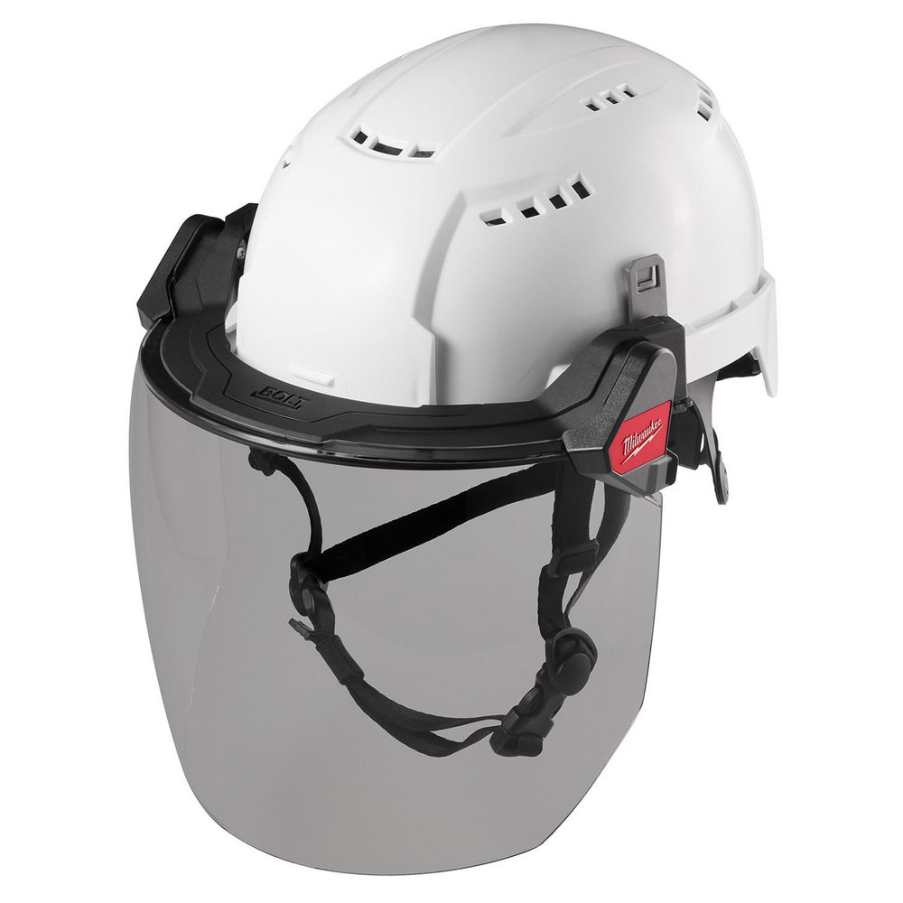 Milwaukee Tool 48-73-1425 Face Shield Windows & Screens; Product Type: Face Shield ; Material: Polycarbonate ; Lens Shade: 9 to 10 ; Window Height (Decimal Inch): 9.5000 ; Window Width (Inch): 10 ; Application: BOLT Front Slots Image