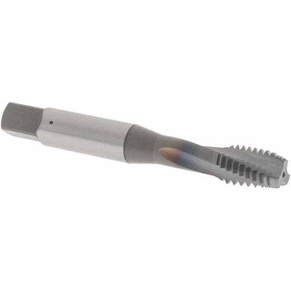 Spiral Flute Tap: 3/8-16 UNC, 3 Flutes, Modified Bottoming, 3B Class of Fit, Powdered Metal, TICN Coated