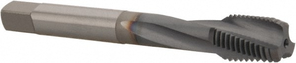 Spiral Flute Tap: 7/16-20 UNF, 3 Flutes, Modified Bottoming, Powdered Metal, TICN Coated