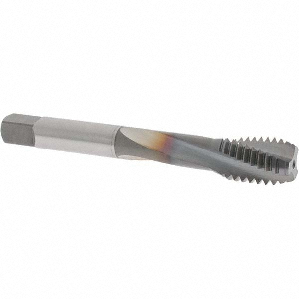Spiral Flute Tap: 1/2-13 UNC, 3 Flutes, Modified Bottoming, 3B Class of Fit, Powdered Metal, TICN Coated