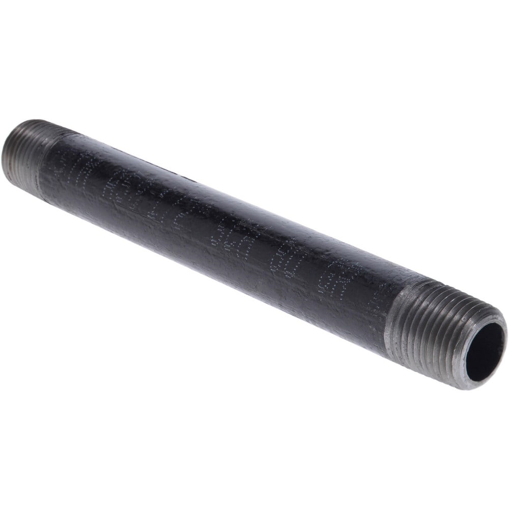 Black Pipe Nipple: 1/2" Dia x 6-1/2" Long, Schedule 80