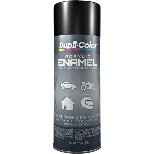 Acrylic Enamel Spray Paint: Black, Gloss, 12 oz