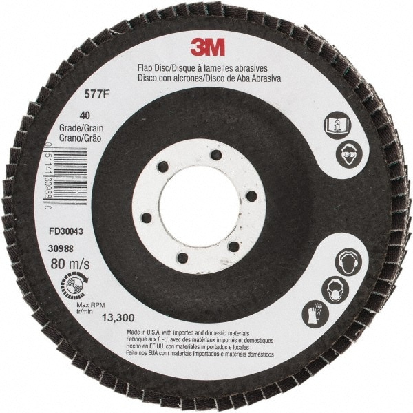 3m 4 1 2 40 Grit 7 8 Center Hole Type 29 Zirconia Alumina Flap Disc Msc Industrial Supply