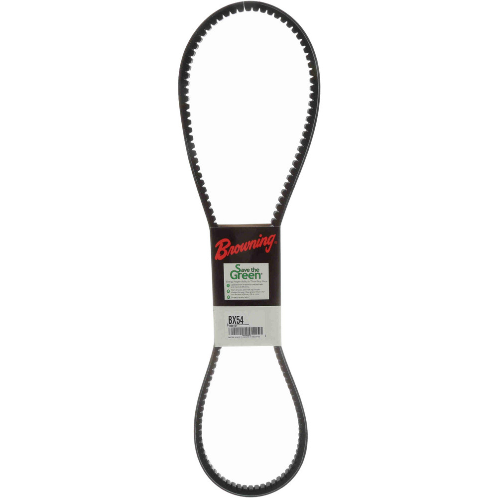 Cogged V-Belt: Section BX, 57.0000" Outside Length, 21/32" Belt Width - Rubber, Gripnotch, BX54