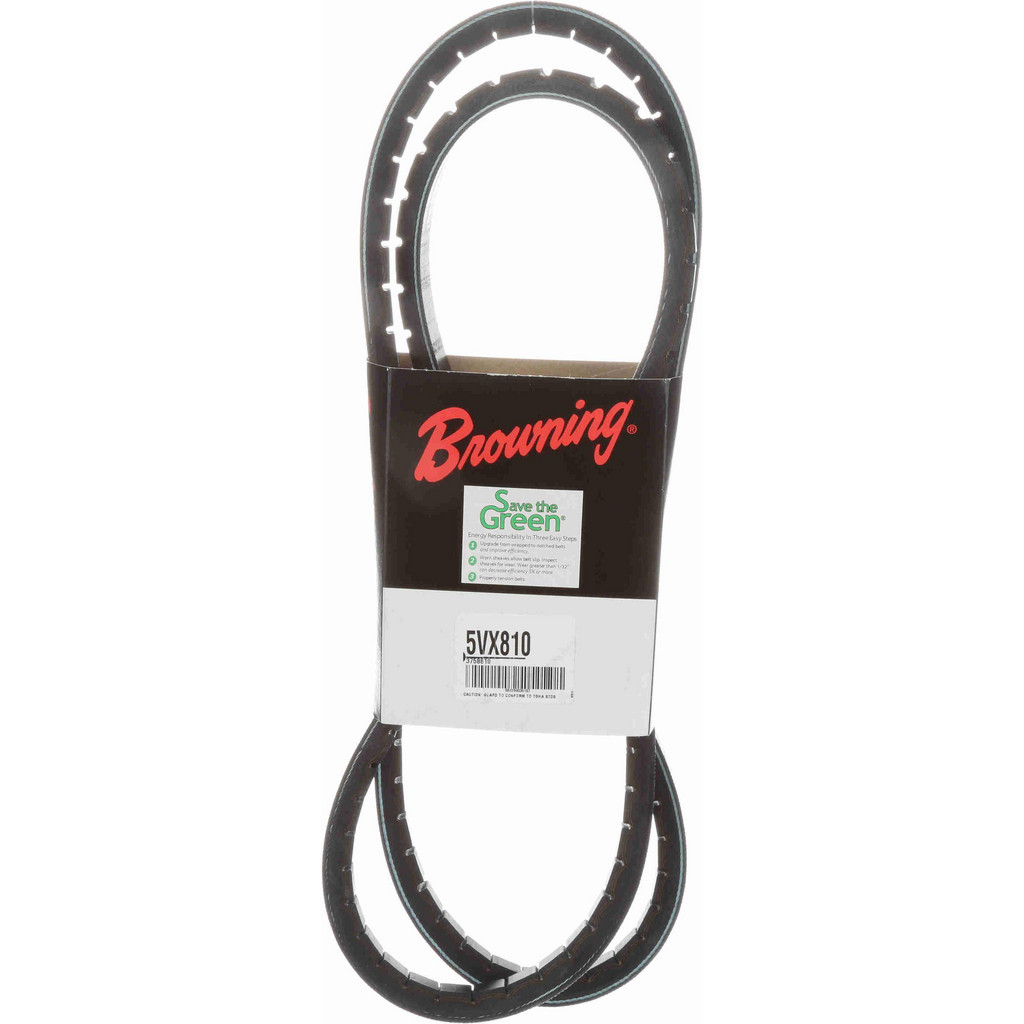 Browning | Gripnotch V-Belt: Section 5VX, 81.0000" Outside Length, 5/8" Belt Width - Rubber, 358 Gripnotch, 5VX810 | Part #3758810
