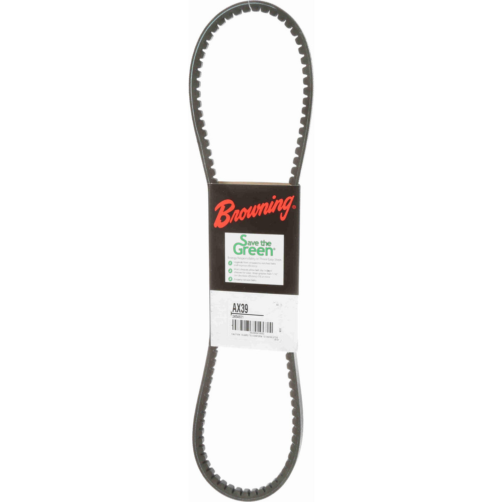 Cogged V-Belt: Section AX, 41.2000" Outside Length, 1/2" Belt Width - Rubber, Gripnotch, AX39