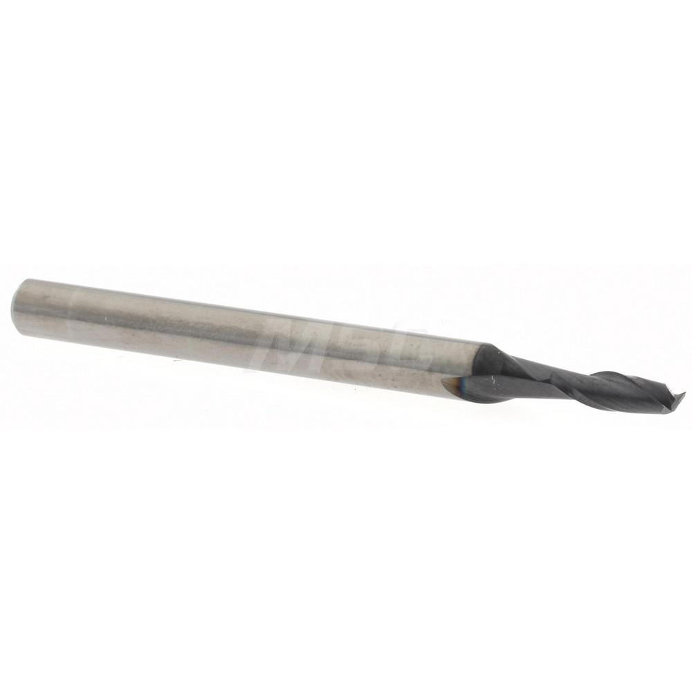 Square End Mill: 0.08" Dia, 0.24" LOC, 2 Flutes, Solid Carbide