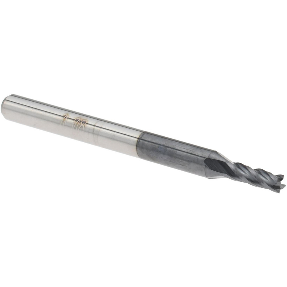Square End Mill: 0.08" Dia, 0.24" LOC, 4 Flutes, Solid Carbide