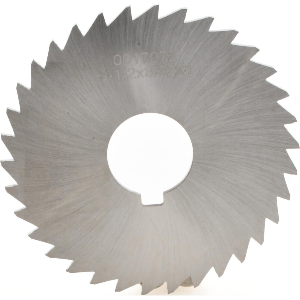 Slitting & Slotting Saw: 3-1/2" Dia, 3/32" Thick, 1" Arbor Hole, 34 Teeth, High Speed Steel