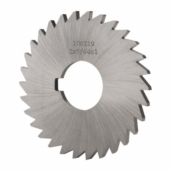 Slitting & Slotting Saw: 3" Dia, 9/64" Thick, 1" Arbor Hole, 30 Teeth, High Speed Steel