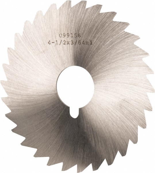 Made in USA OMSLP04687536 Slitting & Slotting Saw: 4-1/2" Dia, 3/64" Thick, 1" Arbor Hole, 36 Teeth, High Speed Steel Image
