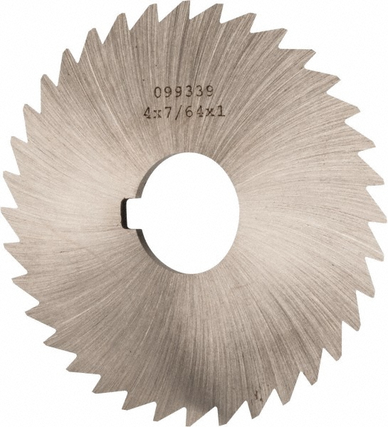 Slitting & Slotting Saw: 4" Dia, 7/64" Thick, 1" Arbor Hole, 36 Teeth, High Speed Steel