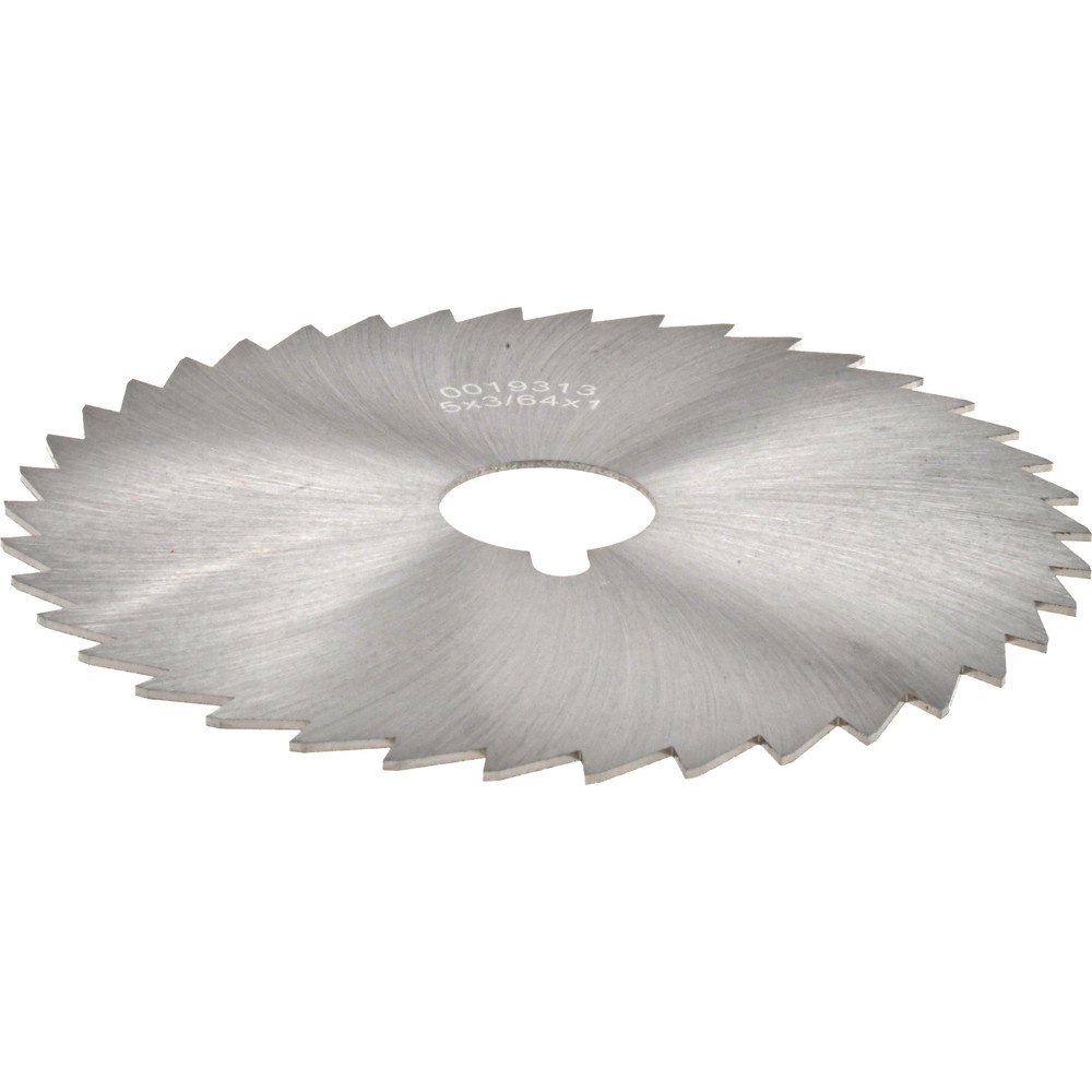 Slitting & Slotting Saw: 5" Dia, 3/64" Thick, 1" Arbor Hole, 40 Teeth, High Speed Steel
