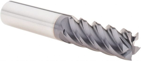 YG-1 86593TF Square End Mill: 1/2 Dia, 1-1/4 LOC, 1/2 Shank Dia, 3 OAL, 5 Flutes, Solid Carbide 