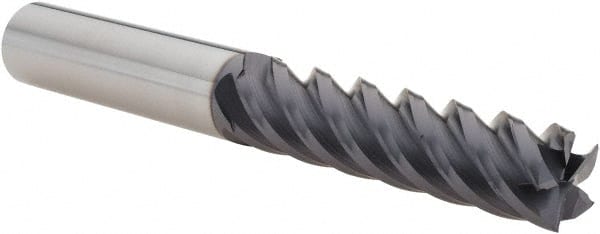 YG-1 58593TF Square End Mill: 1/2 Dia, 2 LOC, 1/2 Shank Dia, 4 OAL, 5 Flutes, Solid Carbide 