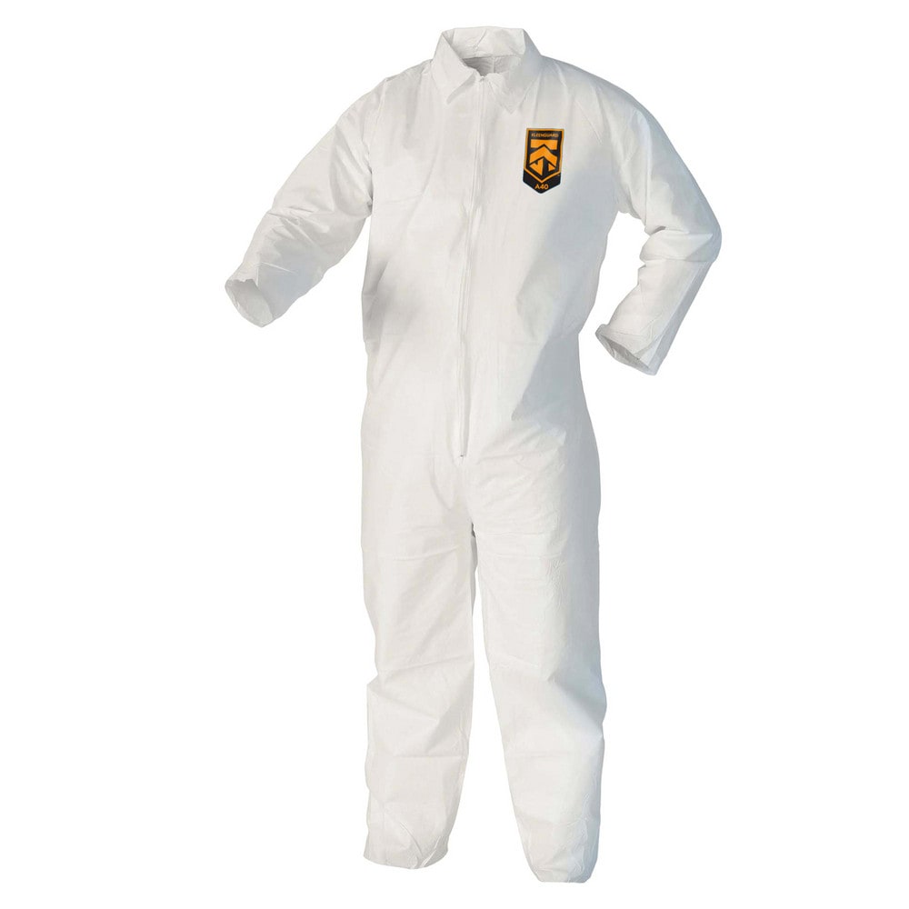 KleenGuard 44303 Non-Disposable Rain & Chemical-Resistant Coverall: Non-Hazardous Dry Particulates, Non-Hazardous Liquid Splash & Non-Hazardous Liquid Spray, White, Film Laminate Image