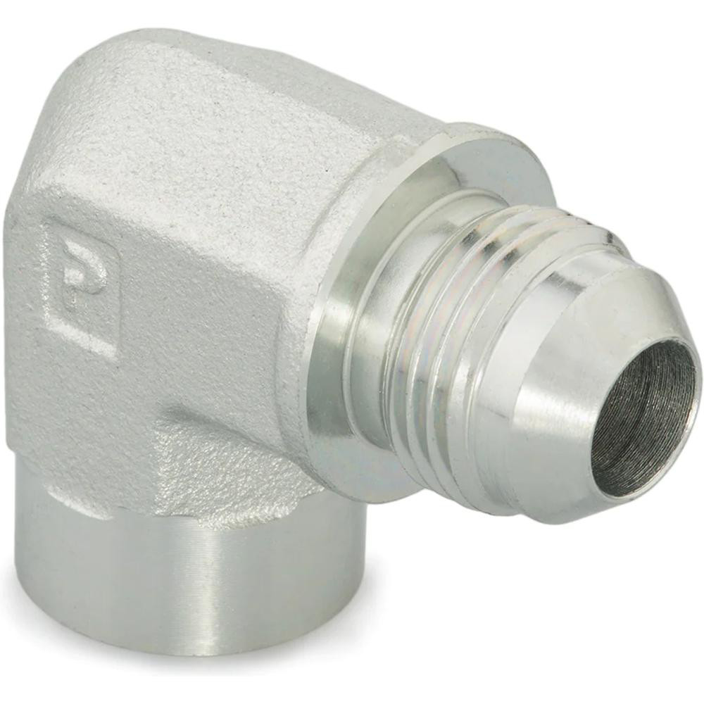 Steel Flared Tube 90 Deg Female Elbow: 1" OD, 37 deg Flared Angle