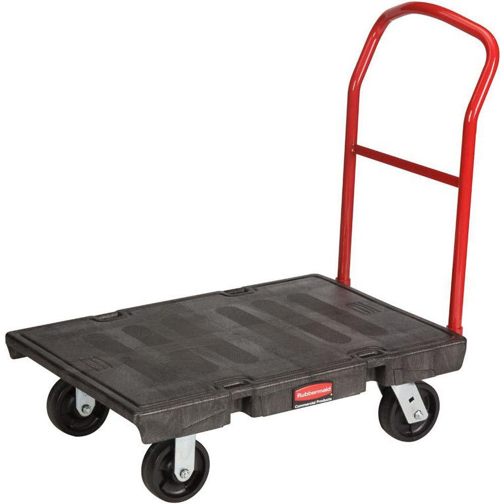 Rubbermaid FG440600BLA Platform Truck: 1,000 lb Capacity, Structural Foam Deck, 24" Wide, 36" Long 