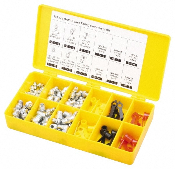 PRO-LUBE GFTGC/KITSAE100 100 Piece, Inch, Box Plastic Steel Grease Fitting Set Image