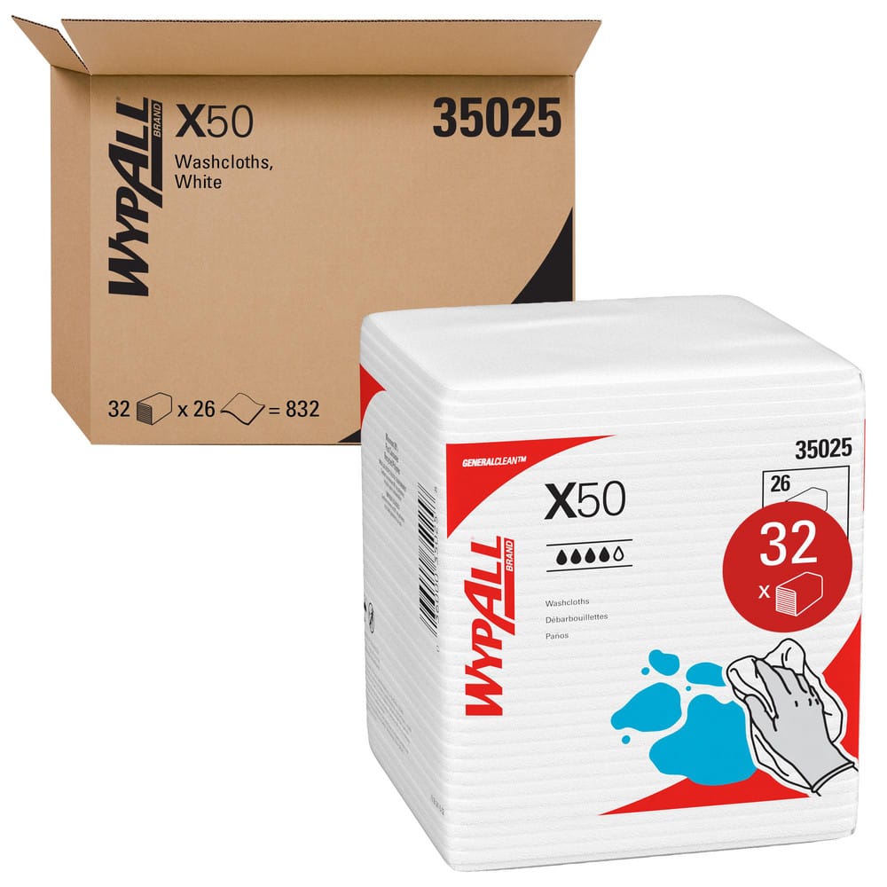 WypAll 35025 Shop Towel/Industrial Wipes: 1/4 Fold & X50 
