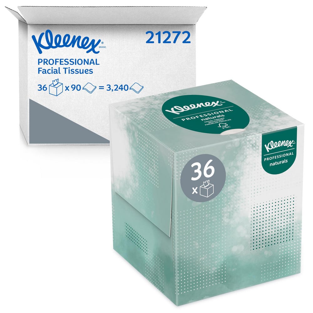 Kleenex 21272 Kleenex Professional Naturals Boutique Facial Tissue Cube for Business (21272), Upright Face Tissue Box, 2-PLY 