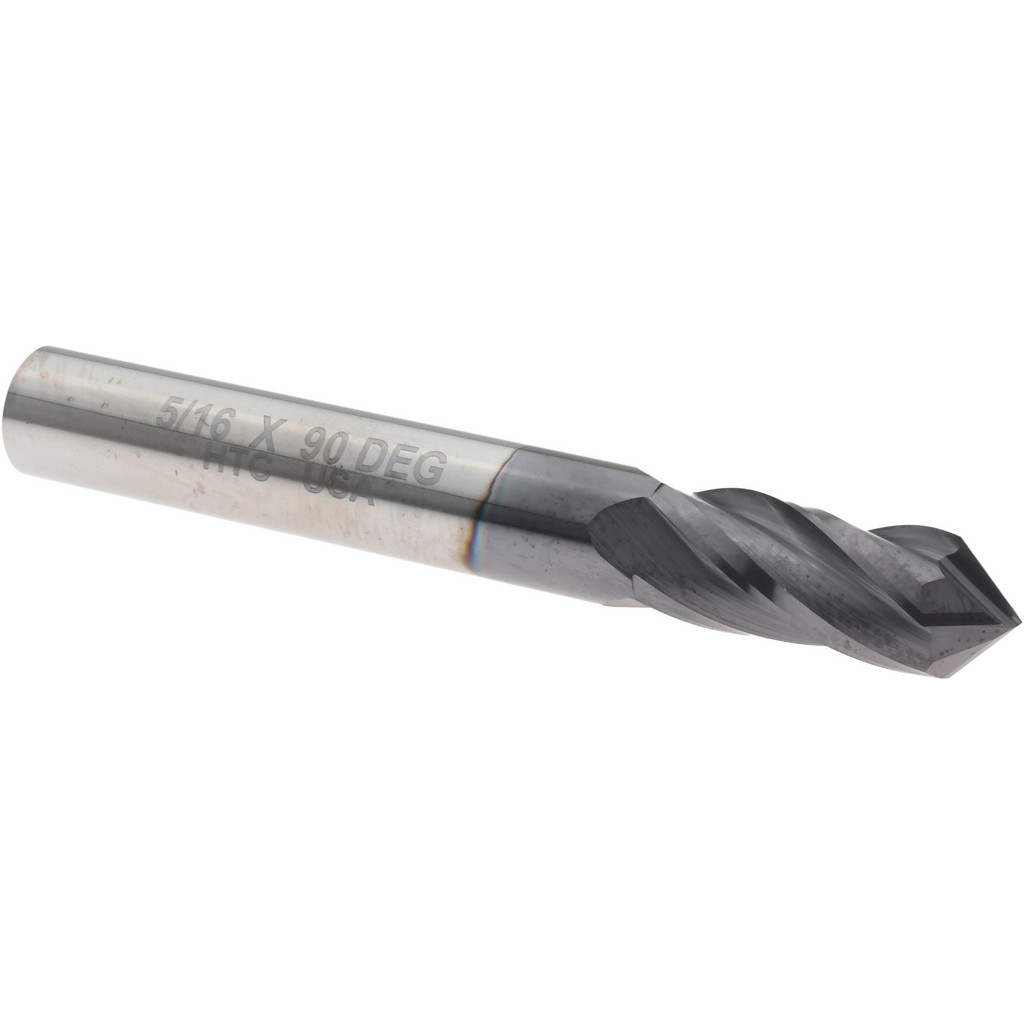 Harvey Tool Drill Mill: 5/16" Dia, 13/16" LOC, 4 Flute, 90 deg Point, Solid Carbide - 2-1/2" OAL, 5/16" Shank, AlTiN Finish | Part #15320-C3