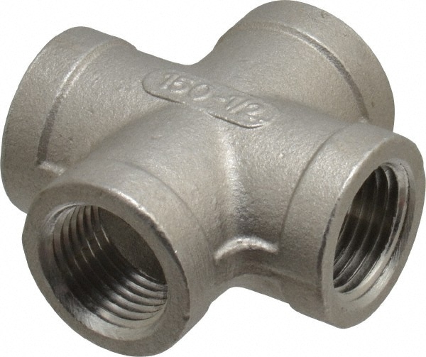 Merit Brass K410-08 Pipe Cross: 1/2" Fitting, 304 Stainless Steel Image