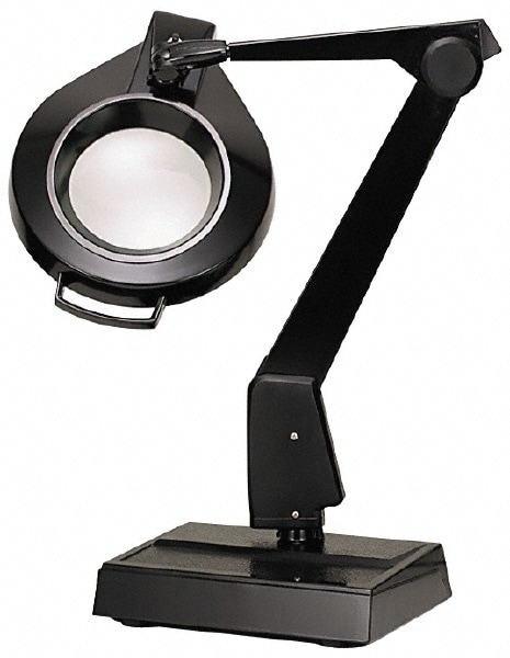 Task Light: Fluorescent, 28" Reach, Spring Suspension Arm, Black