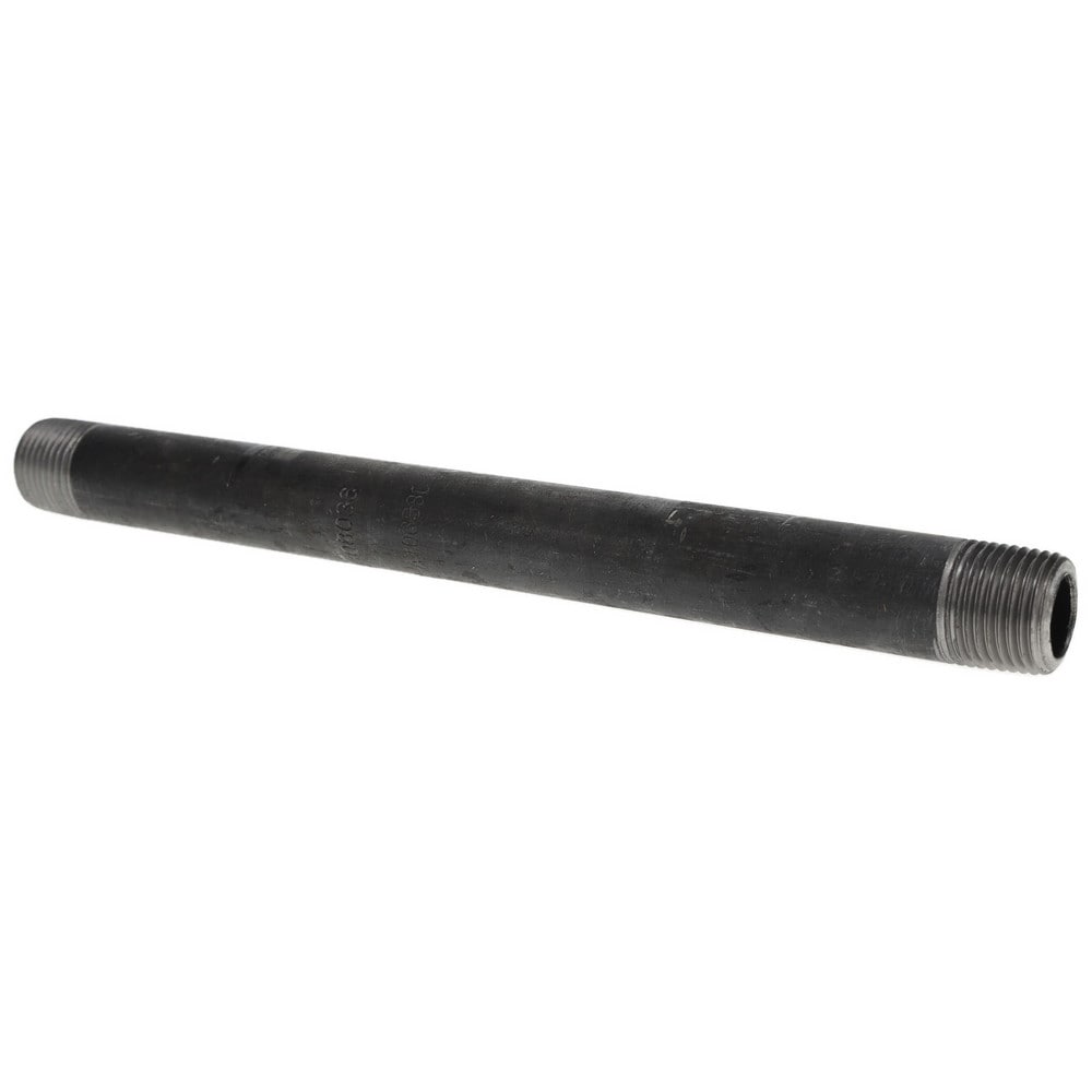 Black Pipe Nipple: 1/2" Dia x 9" Long, Schedule 80