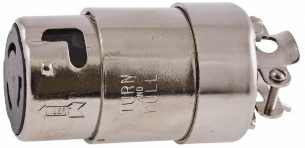 Locking Inlet: Connector, Marine, Non-NEMA, 125V, Metallic