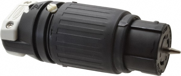 Hubbell Wiring Device-Kellems CS8464C Locking Inlet: Connector, Industrial, Non-NEMA, 480V, Black & White Image