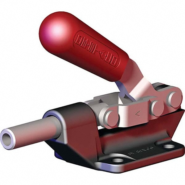 De-Sta-Co 608-M Standard Straight Line Action Clamp: 849.78 lb Load Capacity, 1.63" Plunger Travel, Flanged Base, Carbon Steel 