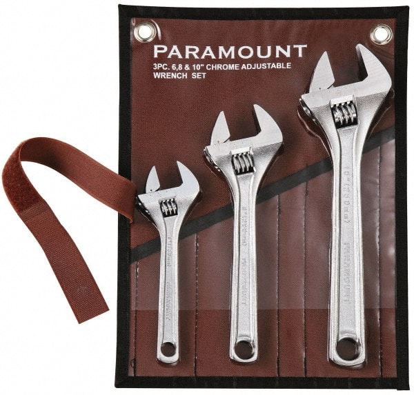 Paramount PAR-AP-C-6810 Adjustable Wrench Set: 3 Pc, 10" 6" & 8" Wrench, Inch 