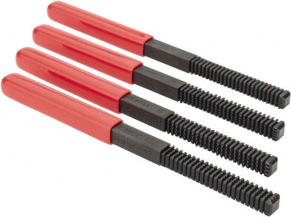 4 Piece 7/16 x 8-3/8" External Pipe Thread Restoring File Set