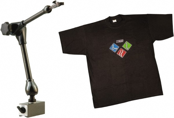 Indicator Positioner & Holder: 286 lb Pull, Fine Adjustment, Includes Base & T-Shirt