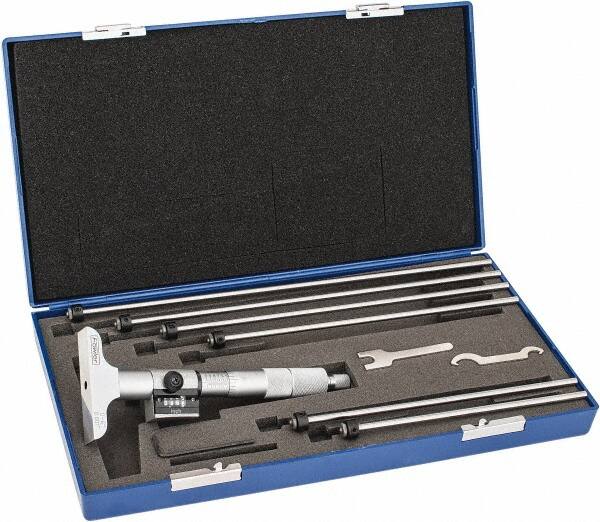 Fowler Depth Micrometer 0-6" DIGIT Counter With 6 Rods for sale online 